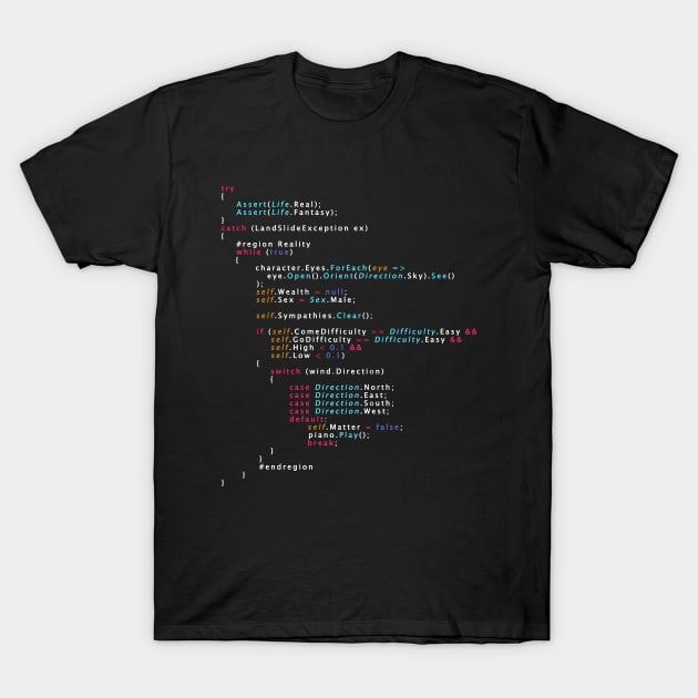 Is This The Real Life Coding Programming Color T-Shirt by ElkeD